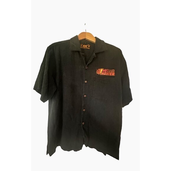 A&W Signature Series Mens Silk Button-Up Shirt "Hotter Than Hotter" Black M 2002 - Picture 1 of 11